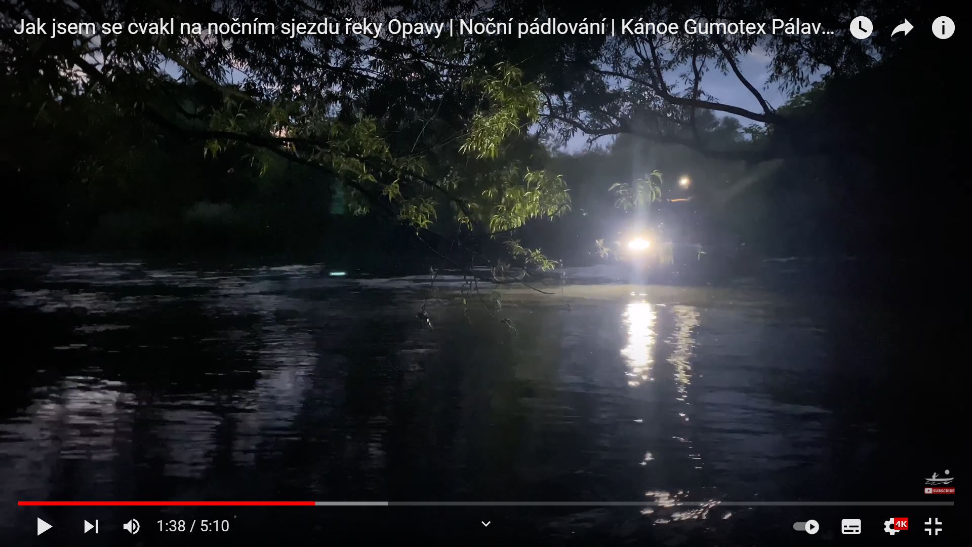 Jak jsem se cvakl na nočním sjezdu řeky Opavy | Noční pádlování | Kánoe Gumotex Pálava | Bushcraft