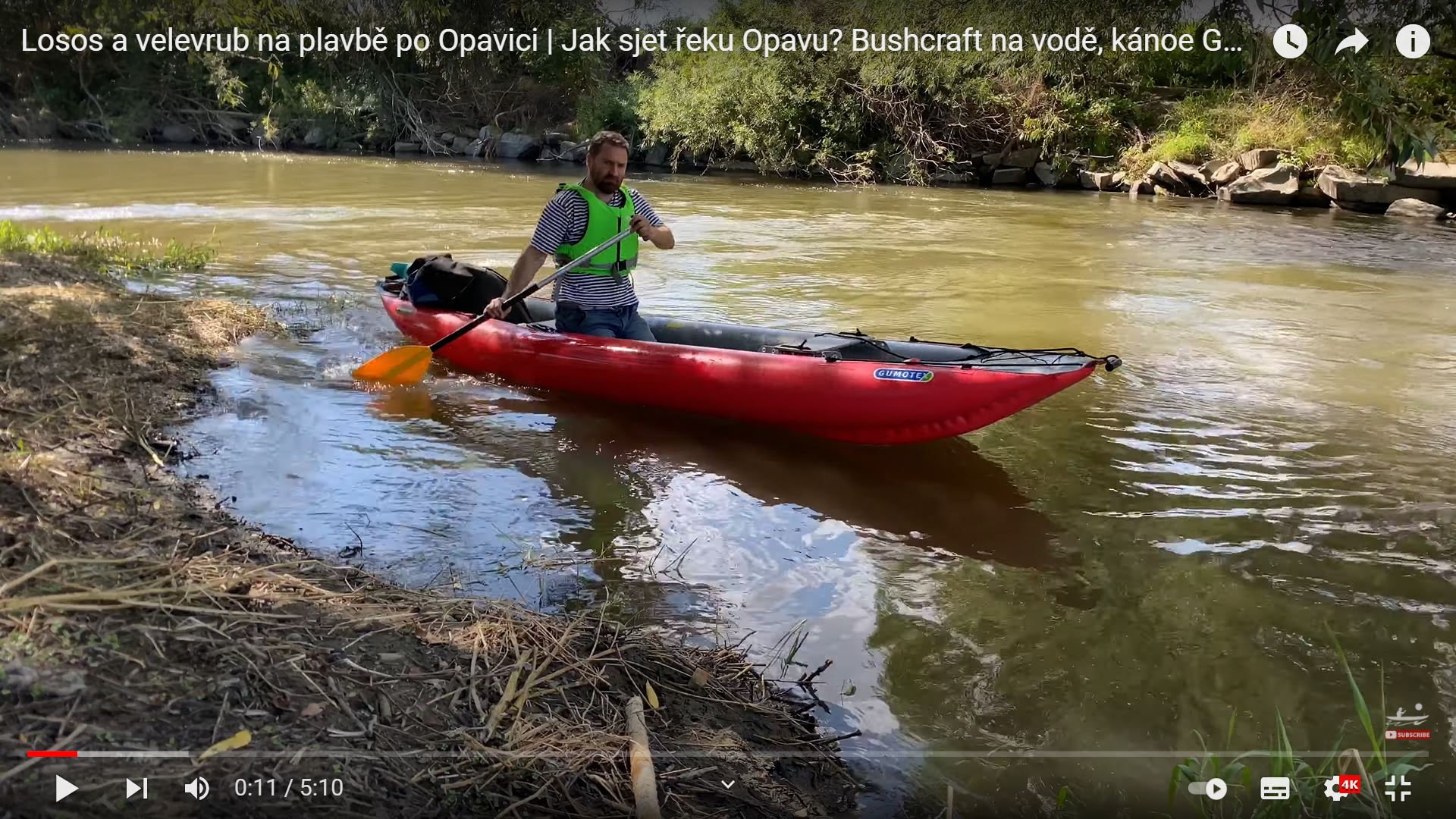 Losos a škeble říční na plavbě po Opavici | Jak sjet řeku Opavu? Vodácké putování, kánoe Gumotex Pálava