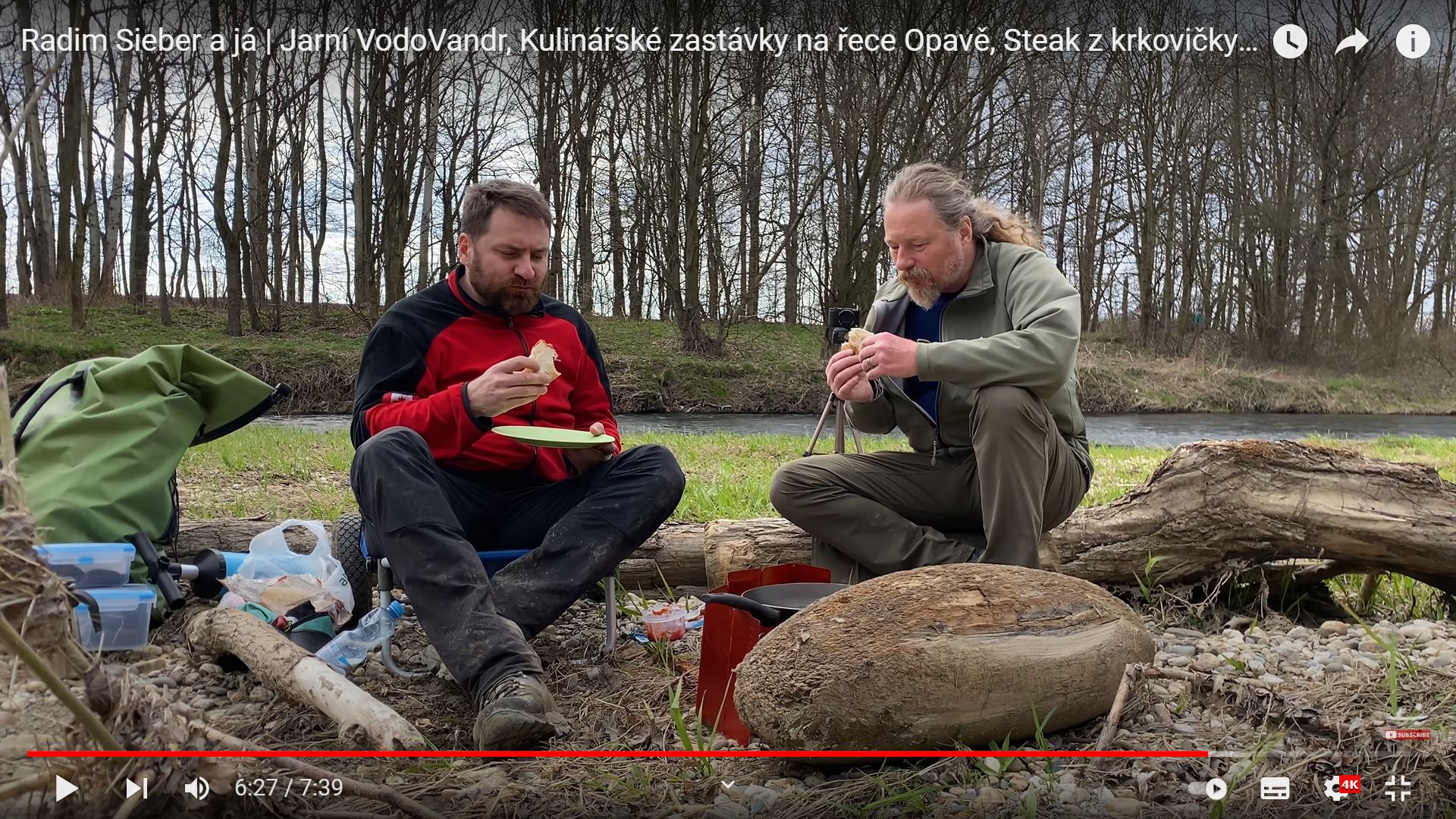 Radim Sieber a já | Jarní VodoVandr, Kulinářské zastávky na řece Opavě, Steak z krkovičky a Tortilly