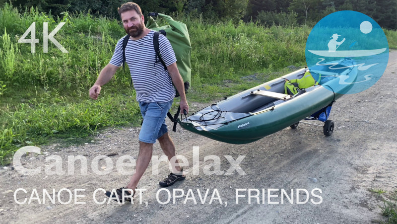 Odpolední plavba s kamarády | Vozík na kánoe | Řeka Opava | Gumotex Pálava
