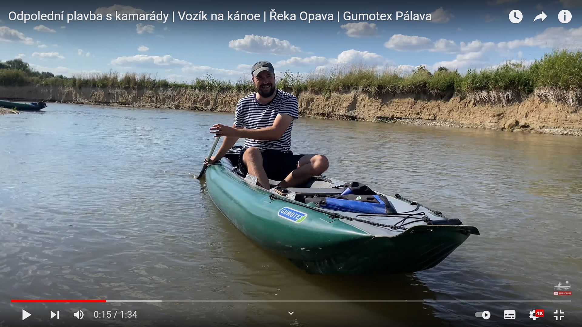 Odpolední plavba s kamarády | Vozík na kánoe | Řeka Opava | Gumotex Pálava