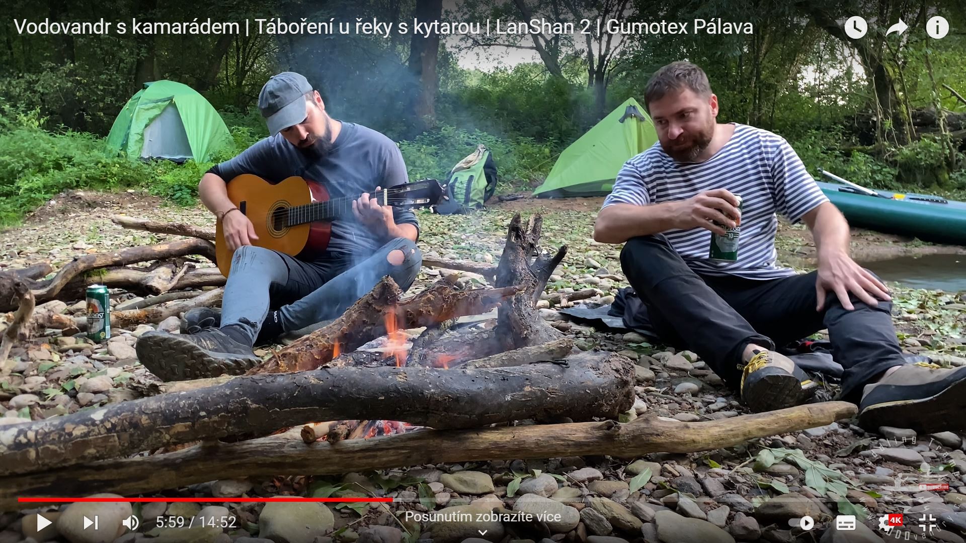 Splutí řeky - Vodovandr s kamarádem | Táboření u řeky s kytarou | LanShan 2