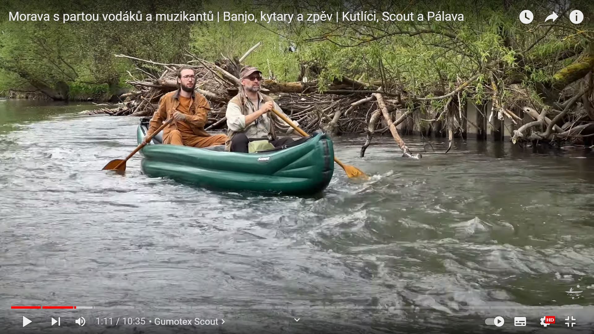 Morava s partou vodáků a muzikantů | Banjo, kytary a zpěv | Kutlíci, Scout a Pálava