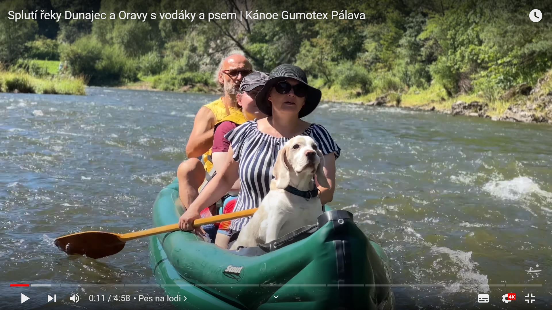 Splutí řeky Dunajec a Oravy s vodáky a psem | Kánoe Gumotex Pálava