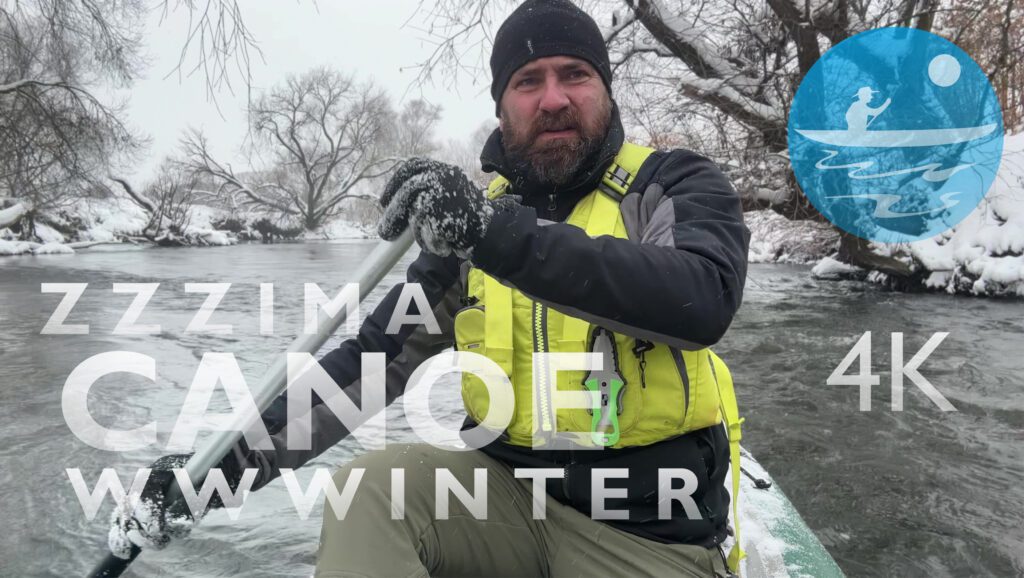 Zimní pádlování v ledové řece s kamarádem | Kánoe Gumotex Palava